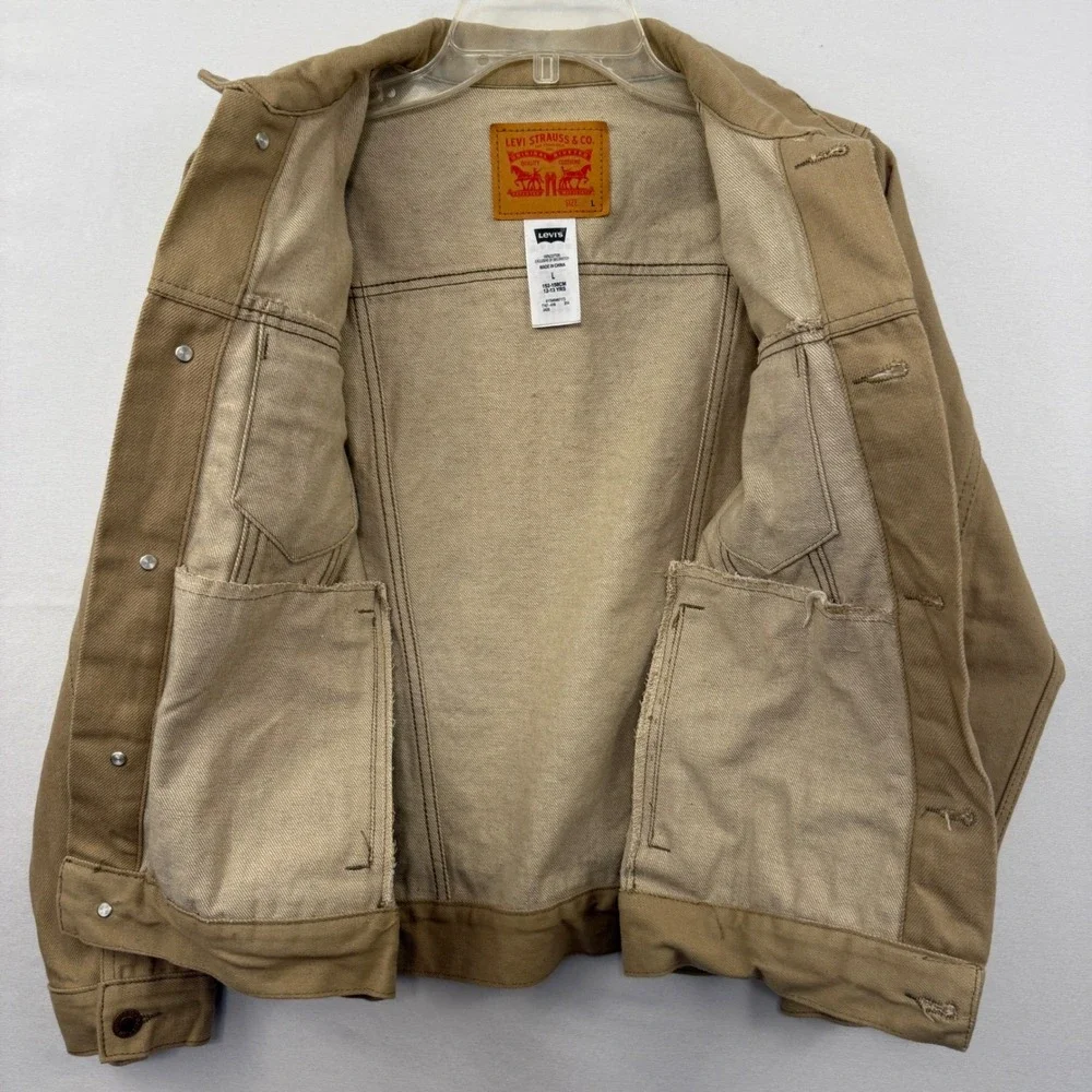 Youth  Levi‎ Strauss & Co Tan Trucker Jacket Size Large 12 13 Yrs